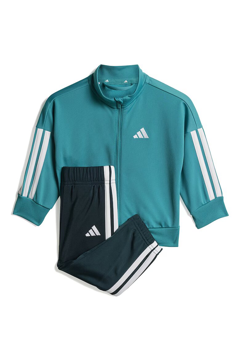 adidas Sportswear Спортен екип Essentials Climacool с цип Бял/Тъмнозелен/Персийско зелено