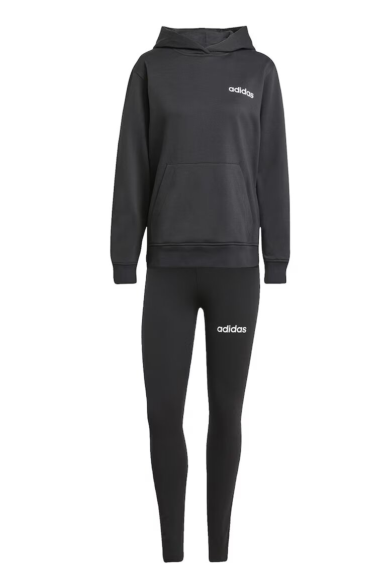 adidas Sportswear Спортен екип Leisure с памук с лого Черен/Мръснобял