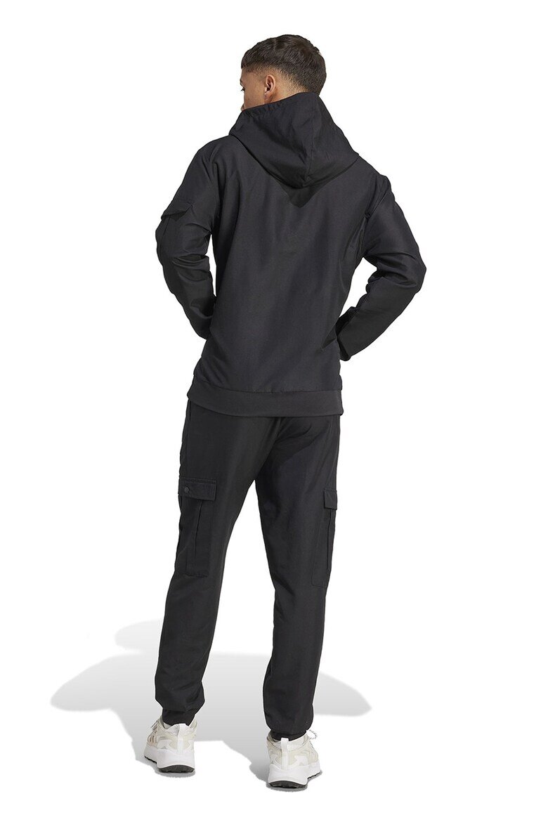 adidas Sportswear Спортен екип с качулка джобове и лого Черен
