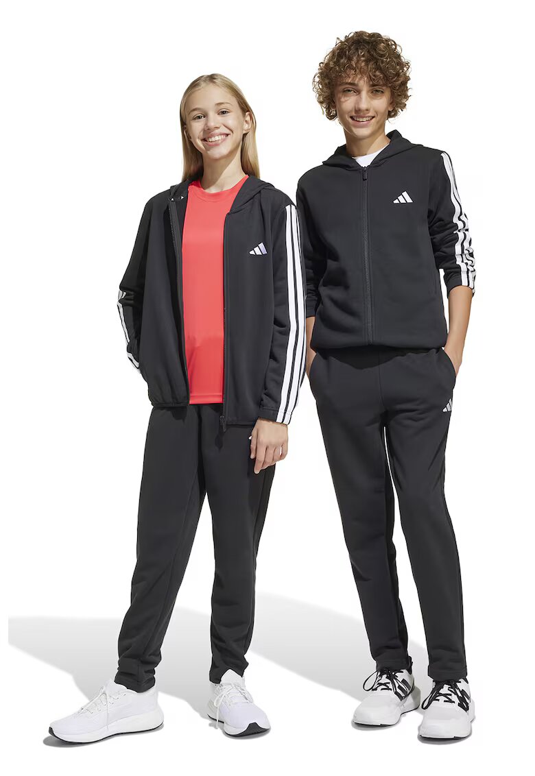 adidas Sportswear Спортен екип с качулка и лого - Бял/Черен