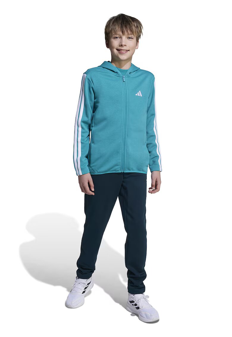 adidas Sportswear Спортен екип с качулка и лого - Тюркоаз/Тъмнозелен