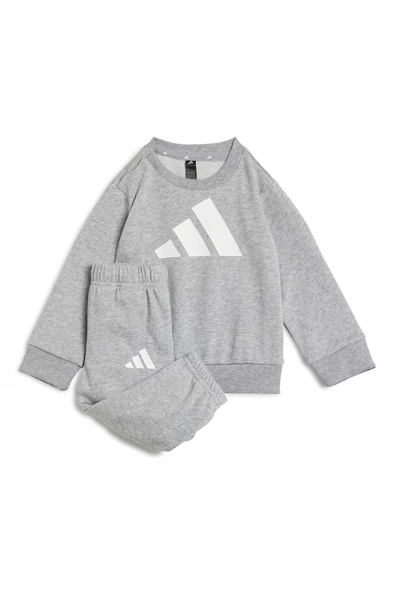 adidas Sportswear Спортен екип с контрастно лого Бял/Светлосив меланж