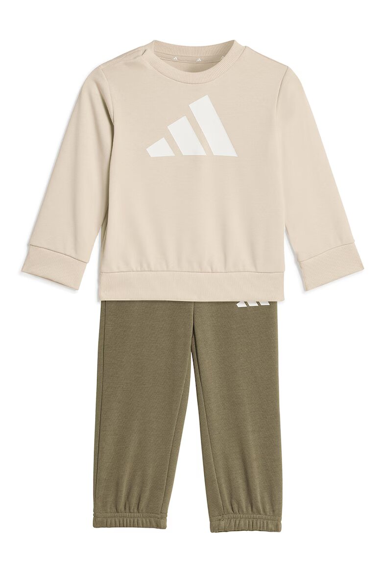 adidas Sportswear Спортен екип с контрастно лого Маслинено зелено/Крем