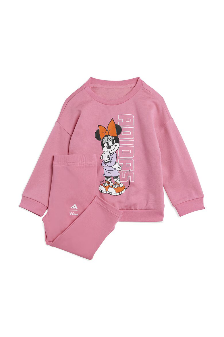 adidas Sportswear Спортен екип с паму с шарка на Minnie Mouse и лого Бял/Пастелнорозов