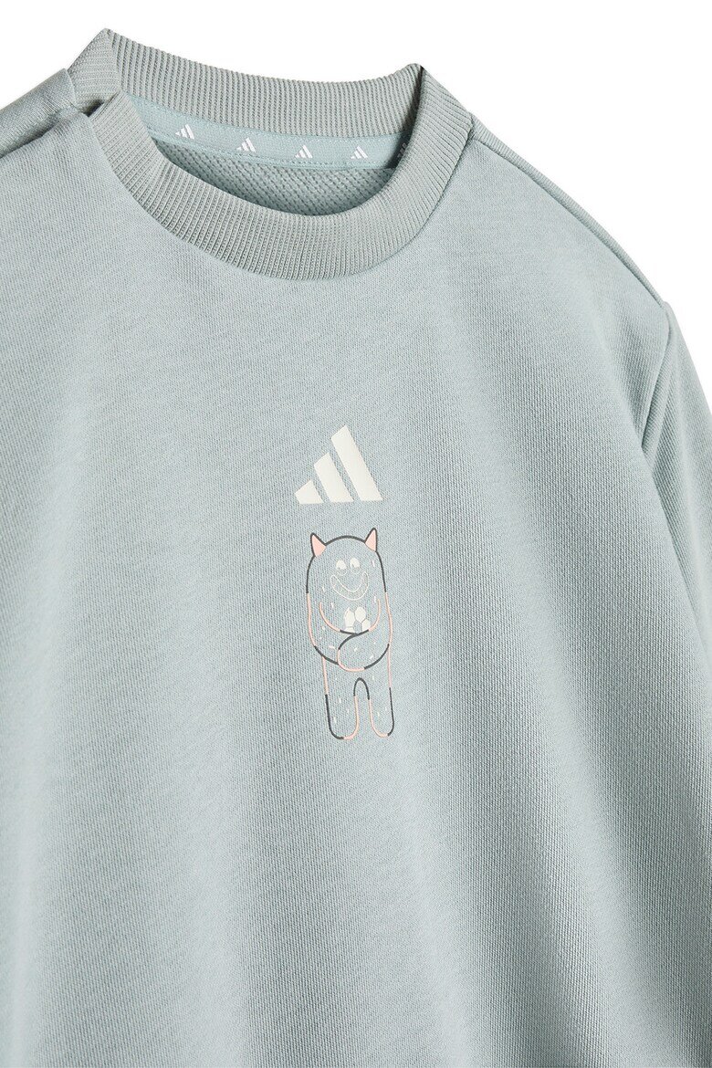 adidas Sportswear Спортен екип с памук и фигурален принт Бледозелен