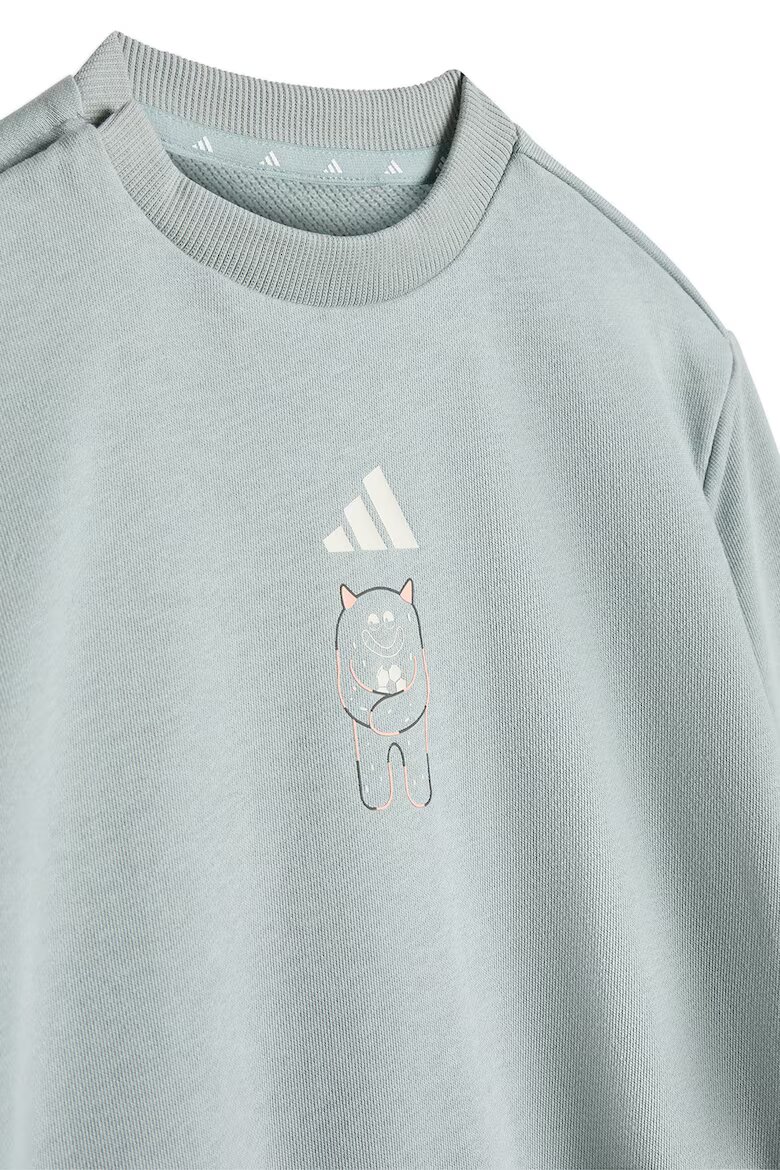 adidas Sportswear Спортен екип с памук и фигурален принт Бледозелен