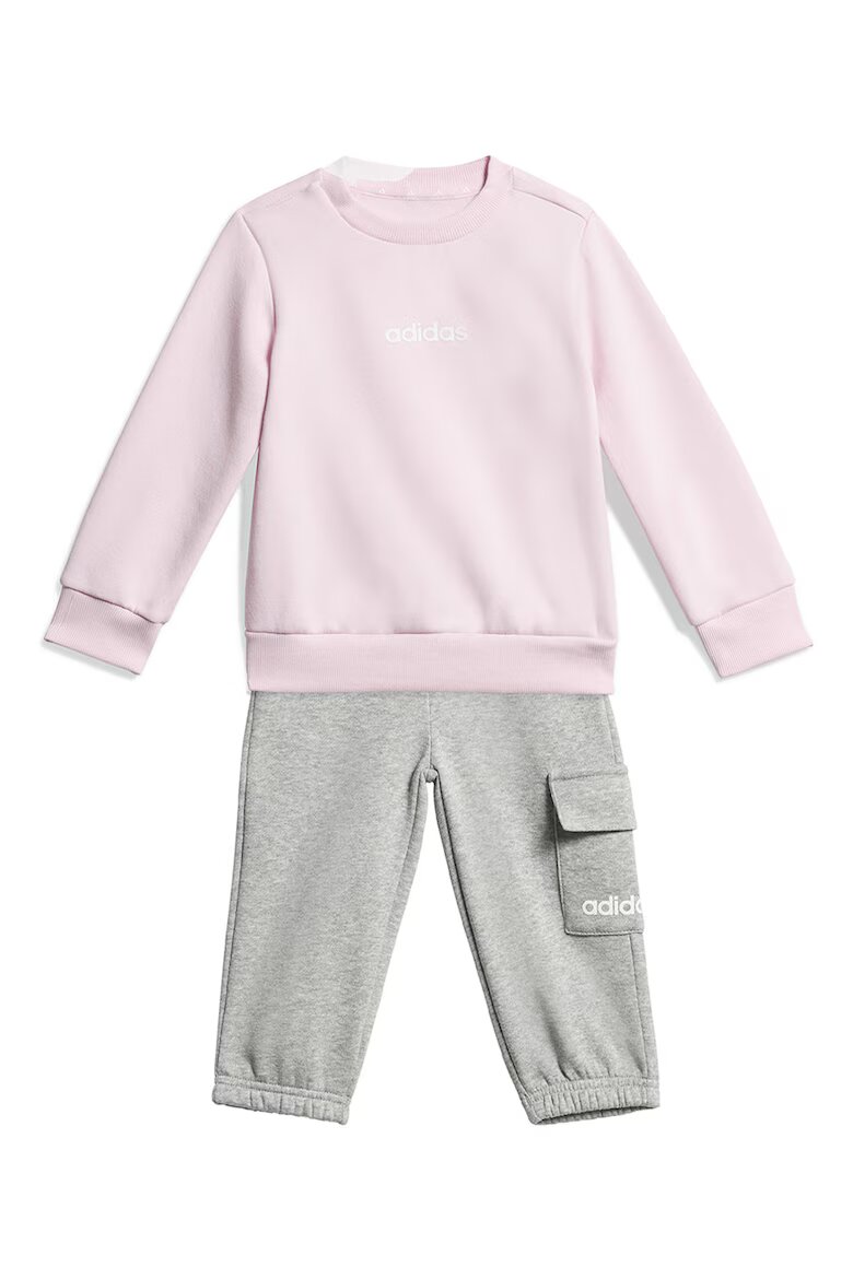 adidas Sportswear Спортен екип с памук с карго джоб Пастелнорозов/Сив меланж