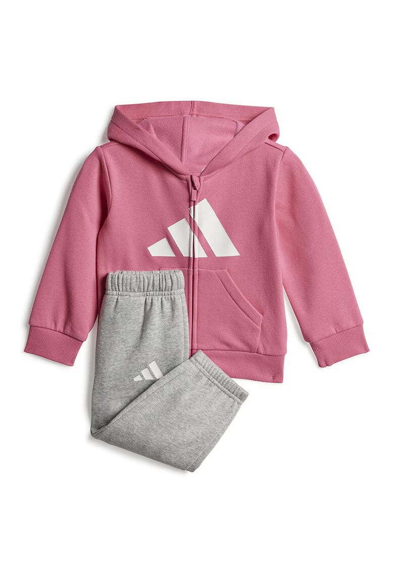adidas Sportswear Спортен екип с памук с цип - Светлосив меланж/Розово