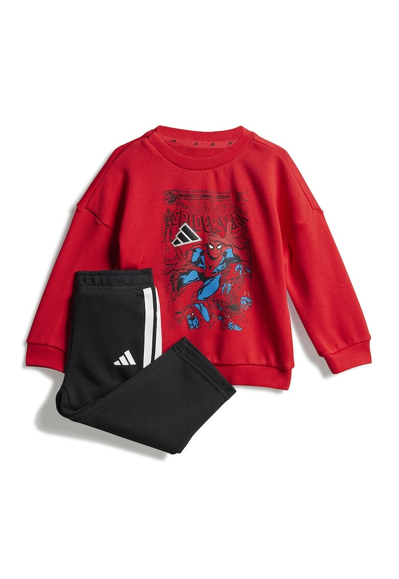 adidas Sportswear Спортен екип с принт на Spider Man - Червен/Бял/Черен