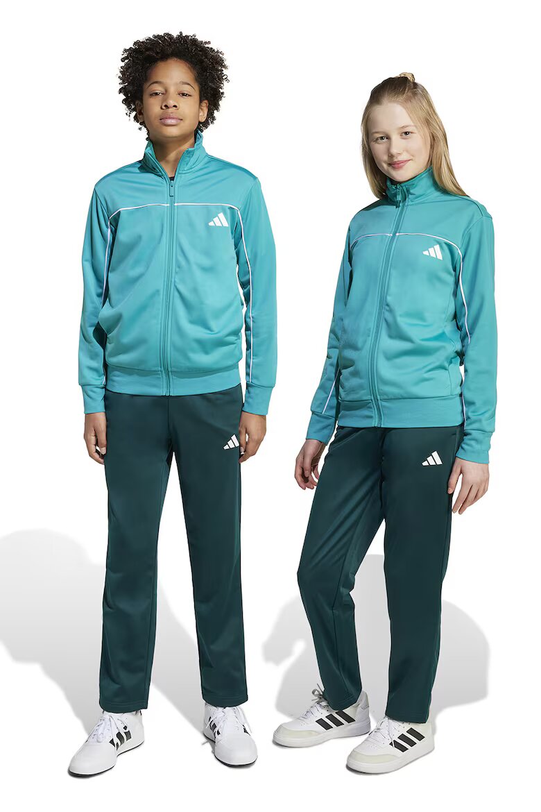 adidas Sportswear Спортен екип с цип и лого Бял/Аквамарин син/Петролно синьо