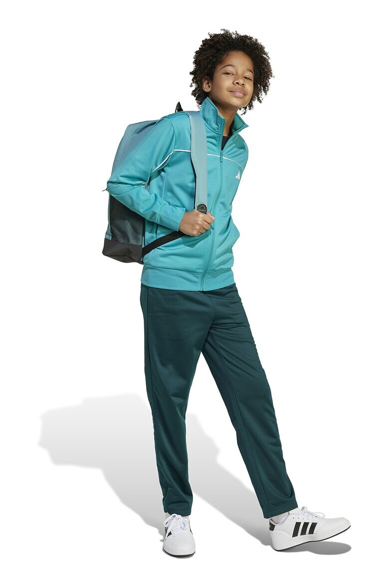 adidas Sportswear Спортен екип с цип и лого Бял/Аквамарин син/Петролно синьо