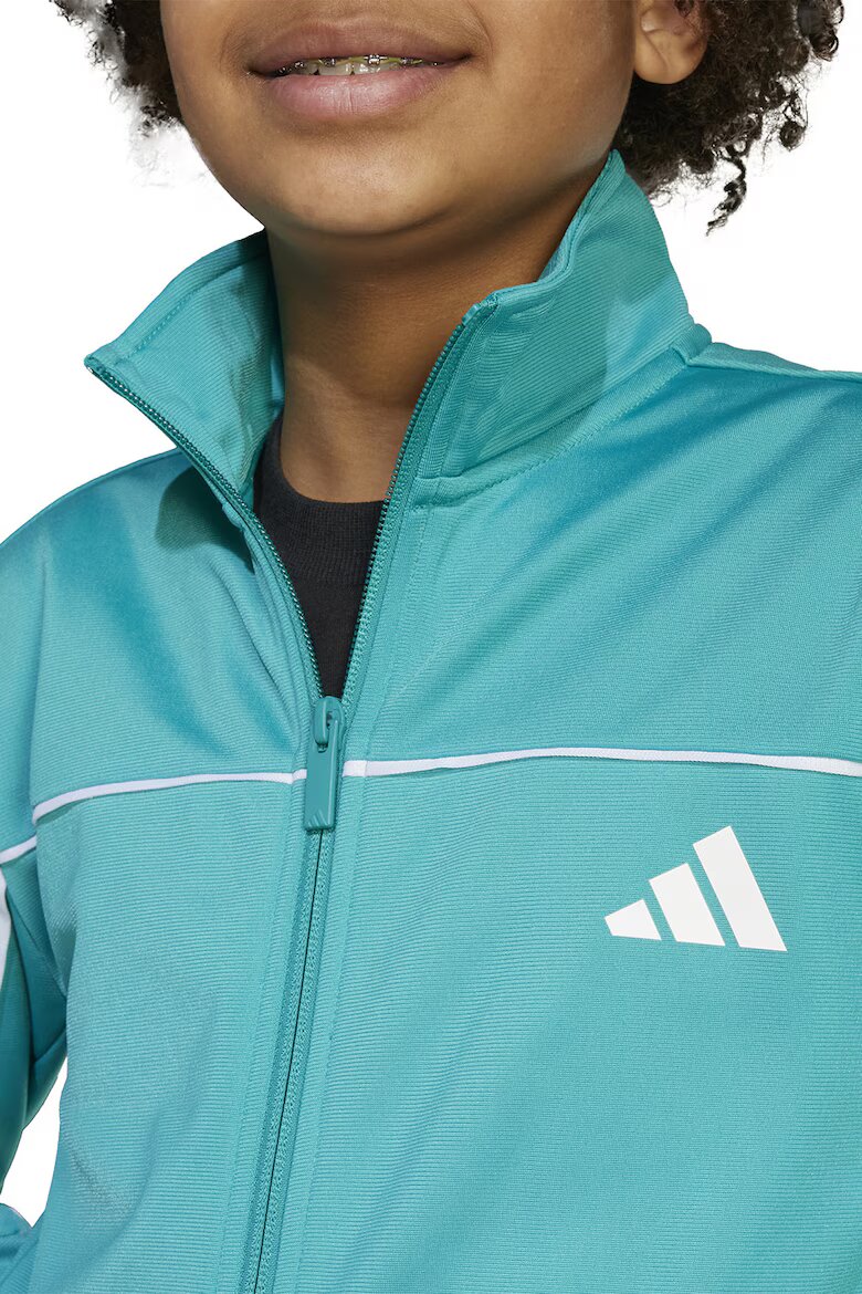 adidas Sportswear Спортен екип с цип и лого Бял/Аквамарин син/Петролно синьо