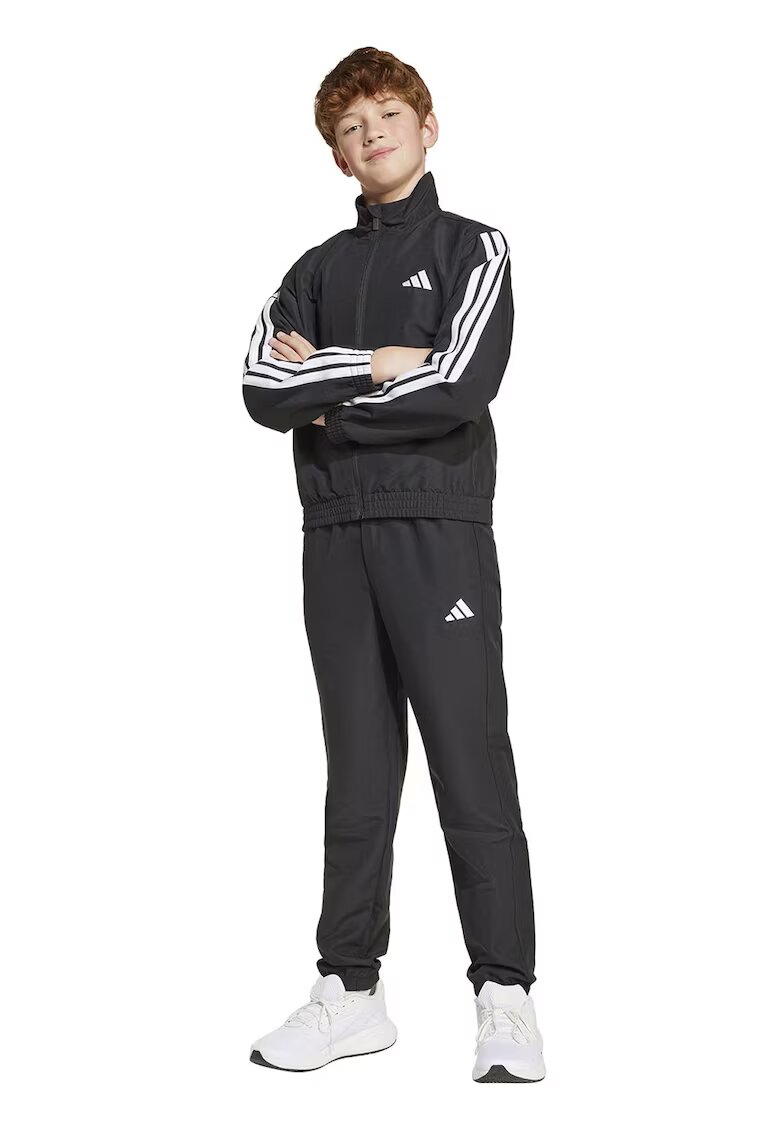 adidas Sportswear Спортен екип с цип и лого - Бял/Черен