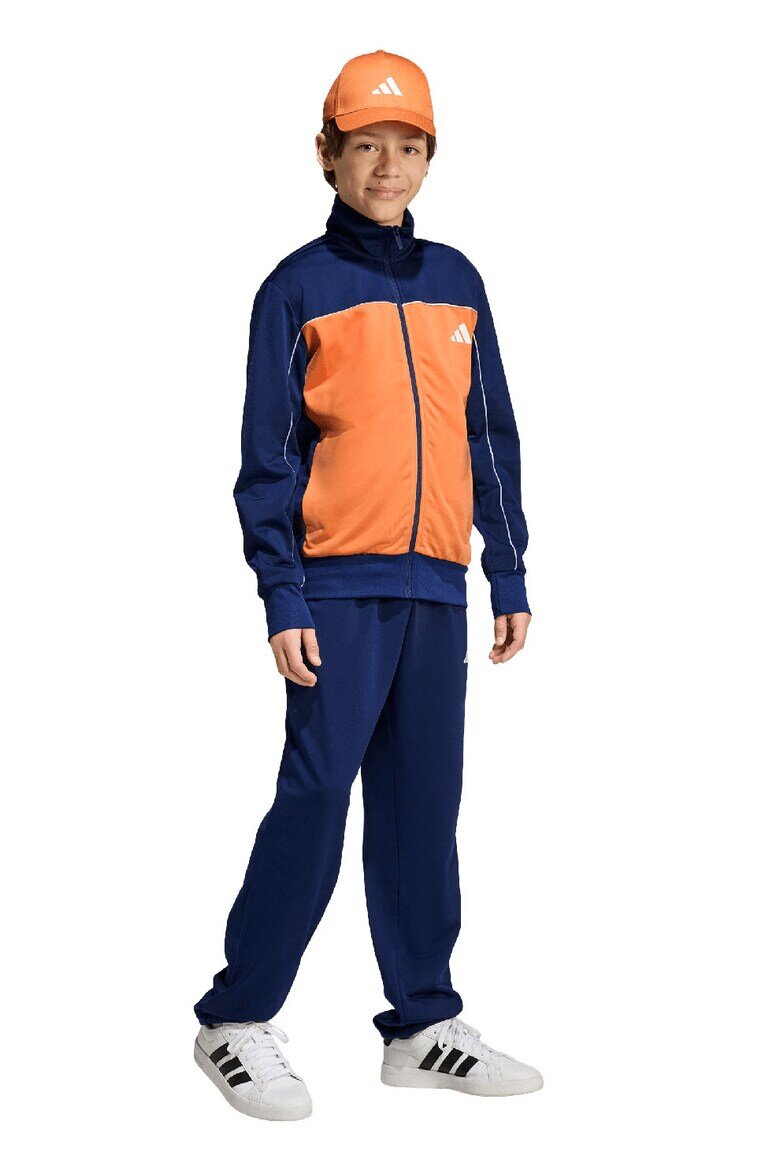 adidas Sportswear Спортен екип с цип и лого Оранжев/Тъмносин