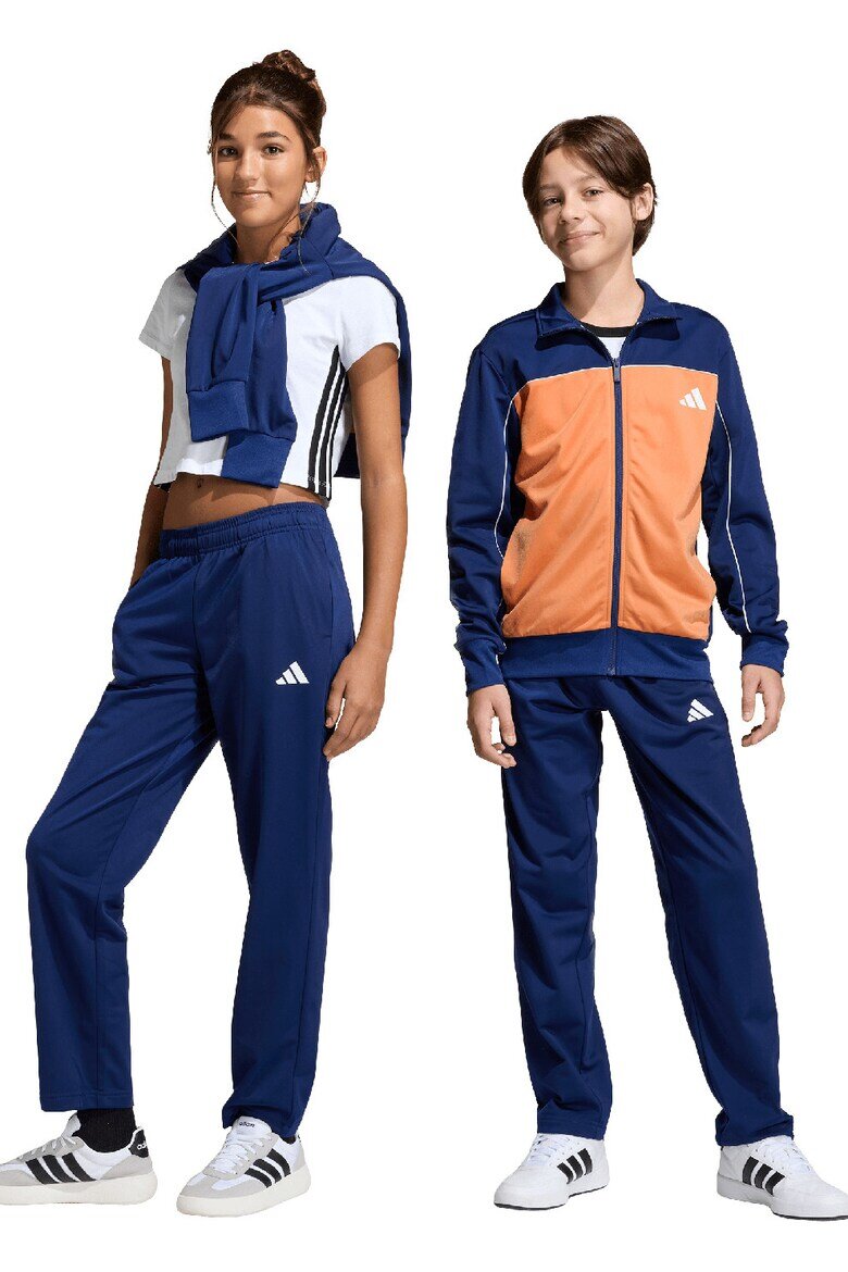 adidas Sportswear Спортен екип с цип и лого Оранжев/Тъмносин
