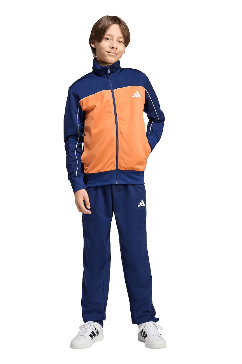 adidas Sportswear Спортен екип с цип и лого Оранжев/Тъмносин