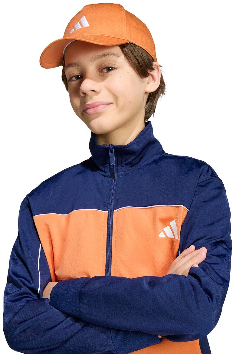 adidas Sportswear Спортен екип с цип и лого Оранжев/Тъмносин