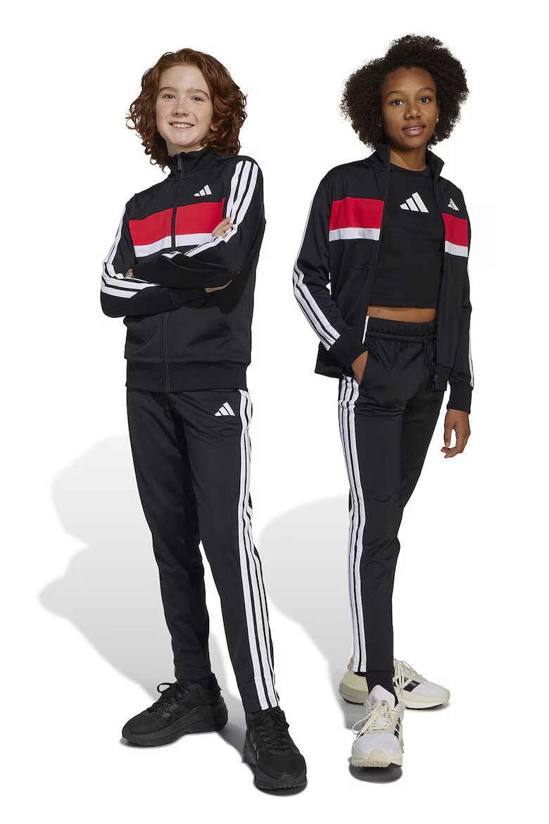 adidas Sportswear Спортен екип Tiberio с цип и лого Бял/Черен