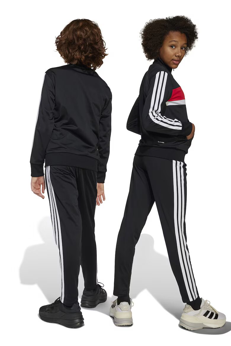 adidas Sportswear Спортен екип Tiberio с цип и лого Бял/Черен
