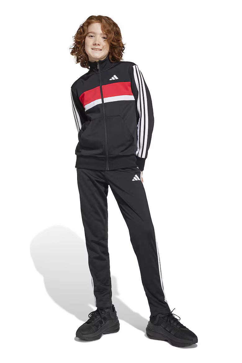 adidas Sportswear Спортен екип Tiberio с цип и лого Бял/Черен