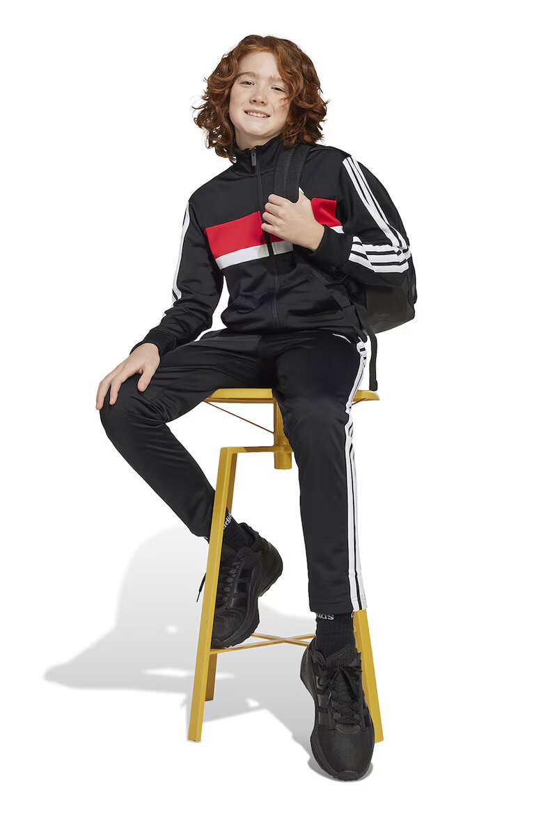 adidas Sportswear Спортен екип Tiberio с цип и лого Бял/Черен