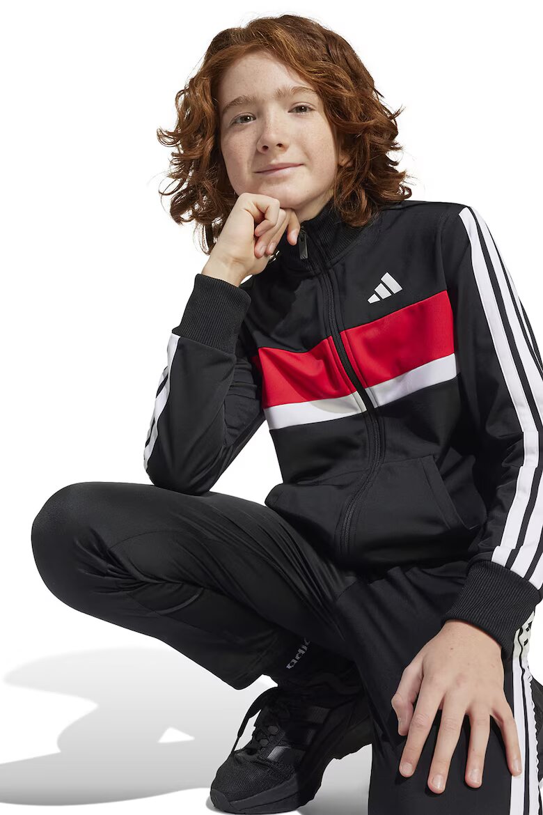 adidas Sportswear Спортен екип Tiberio с цип и лого Бял/Черен