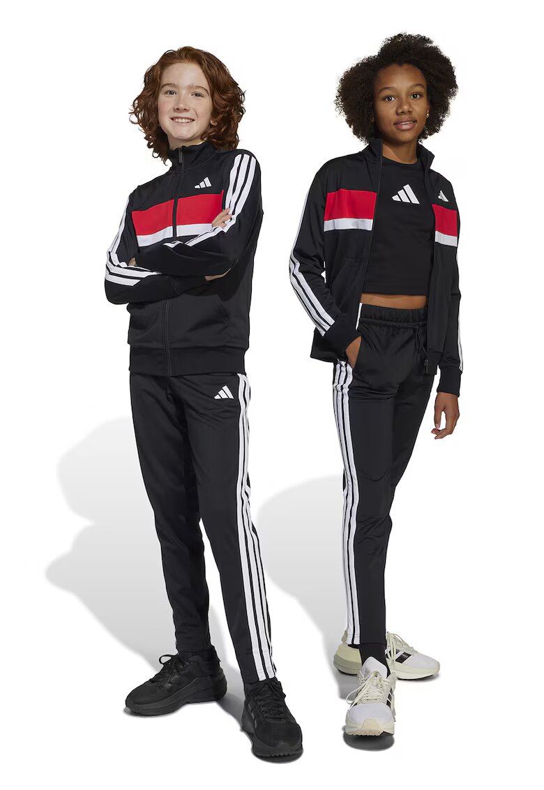 adidas Sportswear Спортен екип Tiberio с цип и лого - Бял/Черен