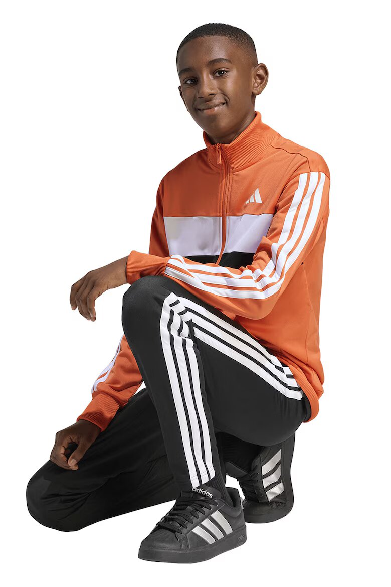 adidas Sportswear Спортен екип Tiberio с цип и лого Бял/Черен/Бледооранжев