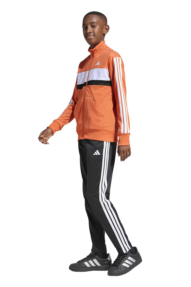 adidas Sportswear Спортен екип Tiberio с цип и лого Бял/Черен/Бледооранжев