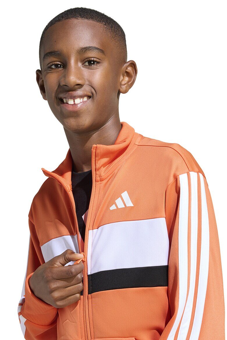 adidas Sportswear Спортен екип Tiberio с цип и лого Бял/Черен/Бледооранжев