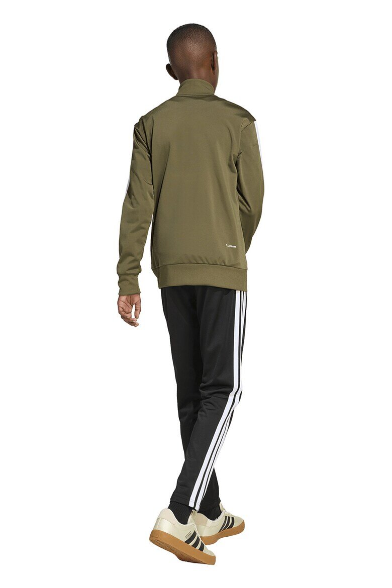 adidas Sportswear Спортен екип Tiberio с цип и лого Бял/Черен/Маслинено зелено