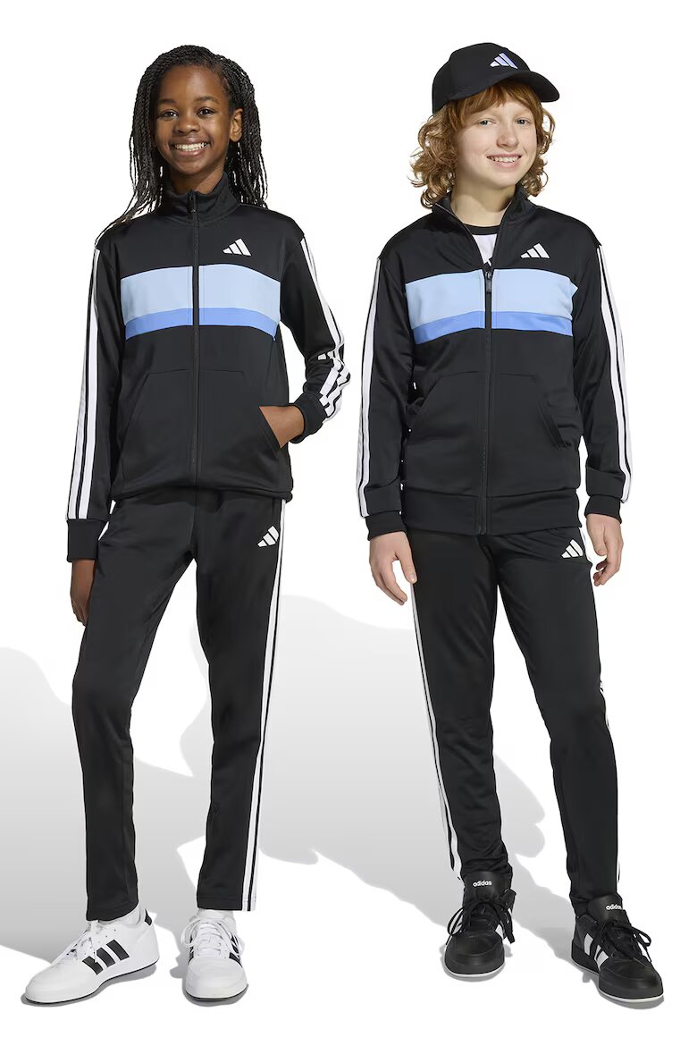 adidas Sportswear Спортен екип Tiberio с цип и лого Бял/Черен/Син