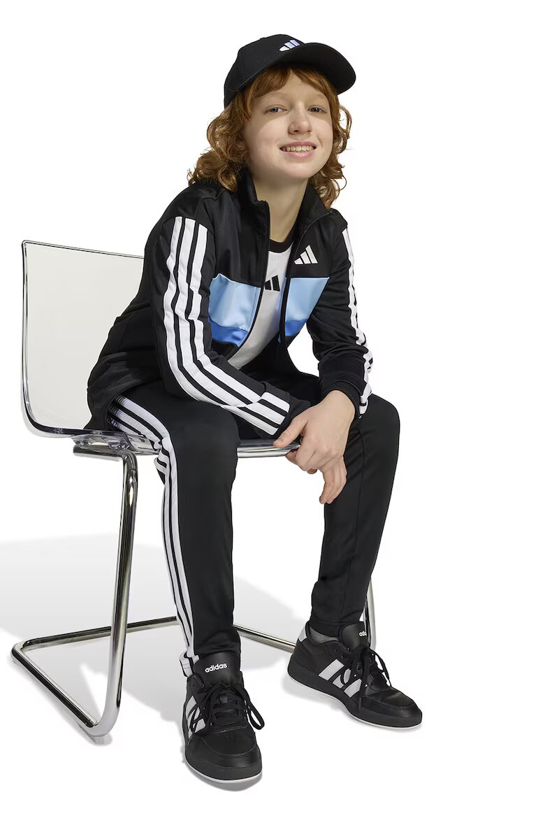 adidas Sportswear Спортен екип Tiberio с цип и лого Бял/Черен/Син