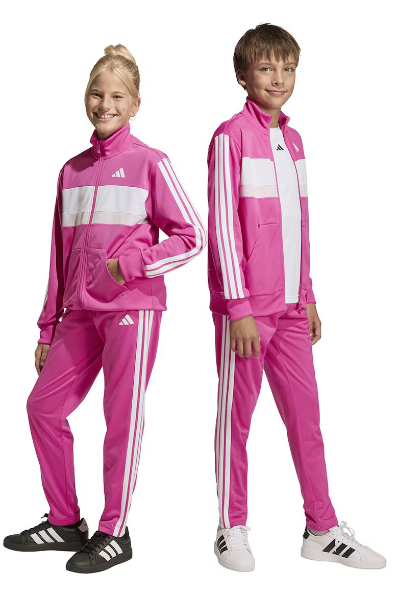 adidas Sportswear Спортен екип Tiberio с цип и лого Бял/Розово