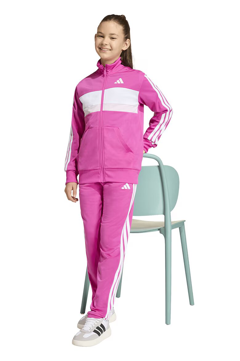 adidas Sportswear Спортен екип Tiberio с цип и лого Бял/Розово