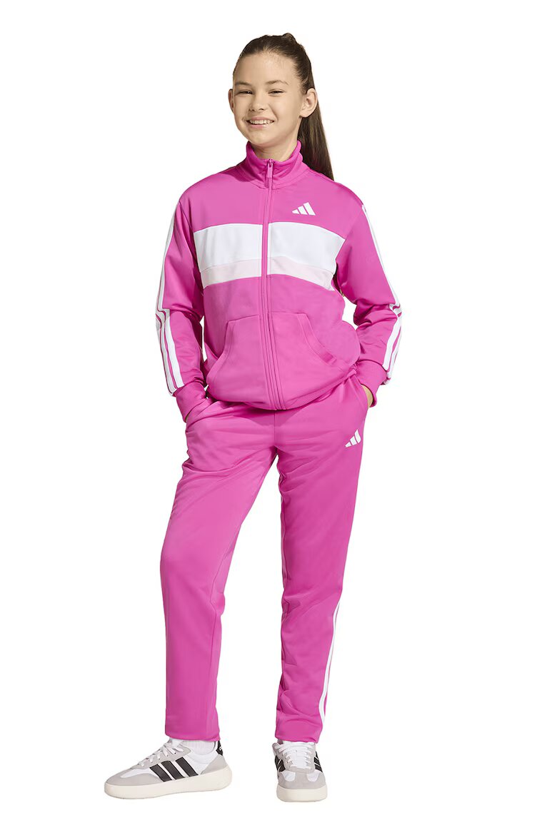 adidas Sportswear Спортен екип Tiberio с цип и лого Бял/Розово