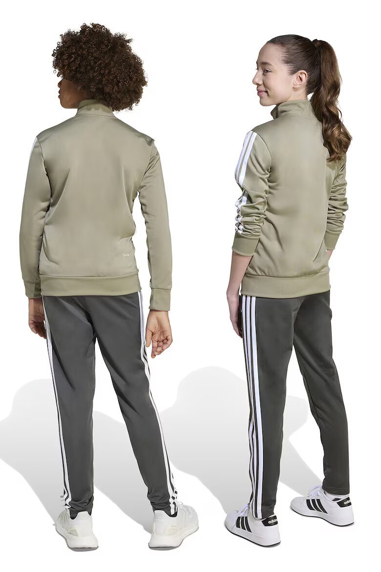 adidas Sportswear Спортен екип Tiberio с цип и лого Светло сив/Бежов/Избеляло черно