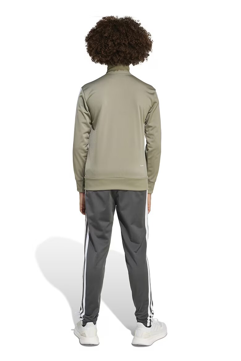 adidas Sportswear Спортен екип Tiberio с цип и лого Светло сив/Бежов/Избеляло черно