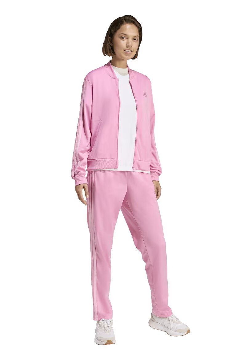 adidas Sportswear Спортен екип W ESS 3S TS с цип и лого Бледо розово