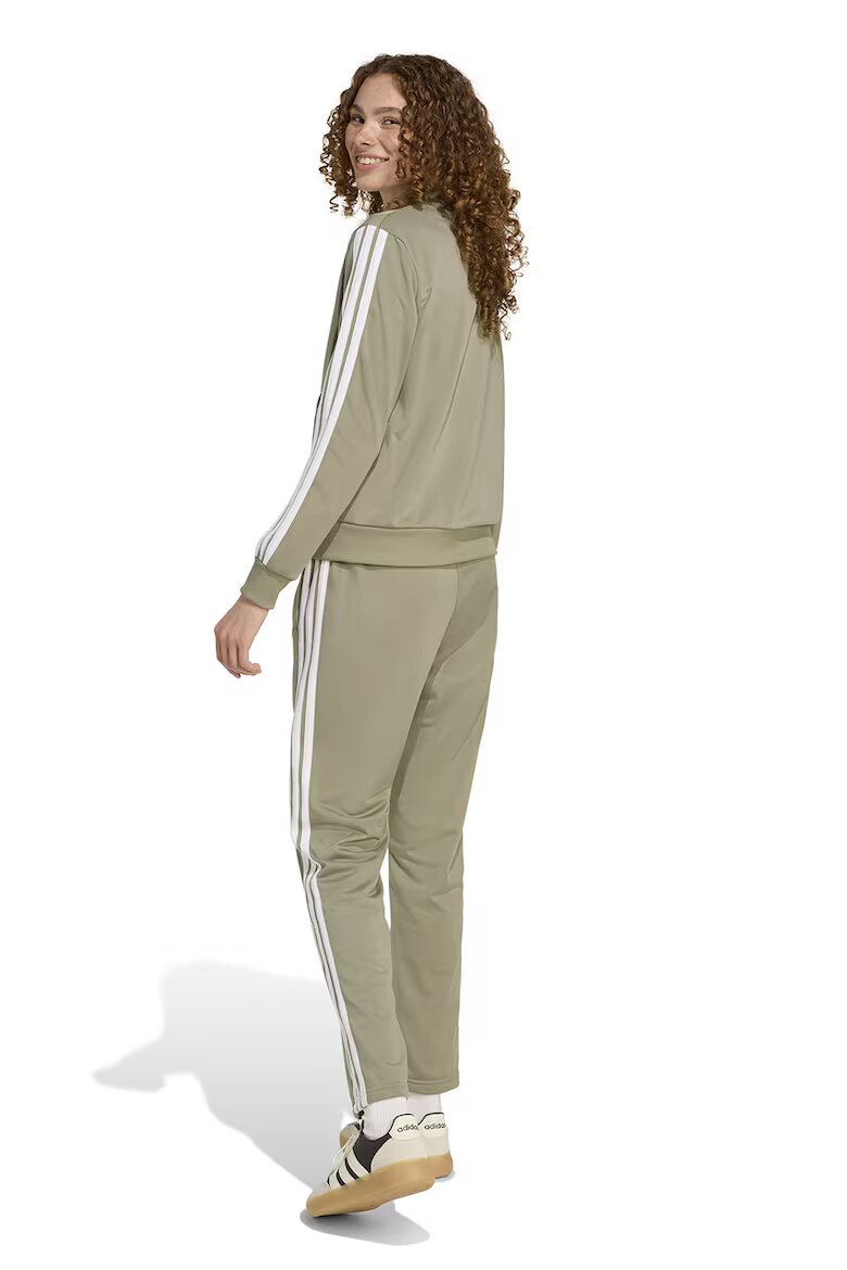 adidas Sportswear Спортен екип W ESS 3S TS с цип и лого Бял/Каки