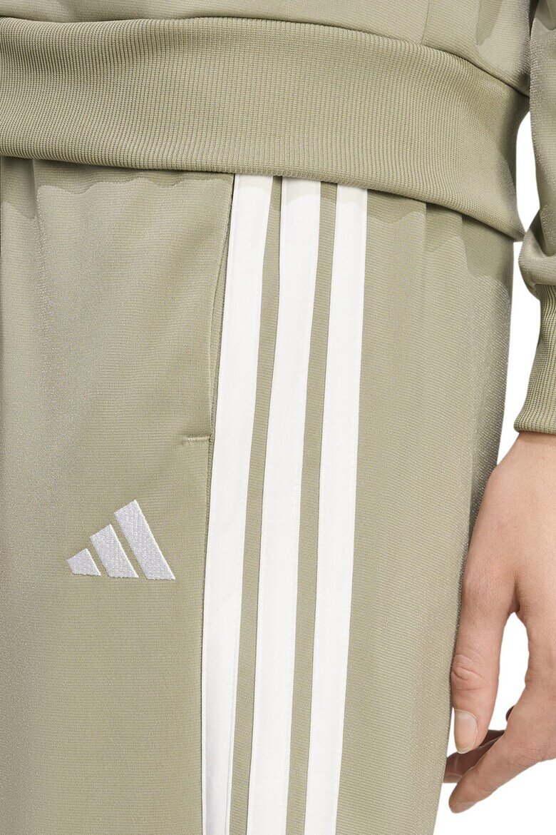 adidas Sportswear Спортен екип W ESS 3S TS с цип и лого Бял/Каки