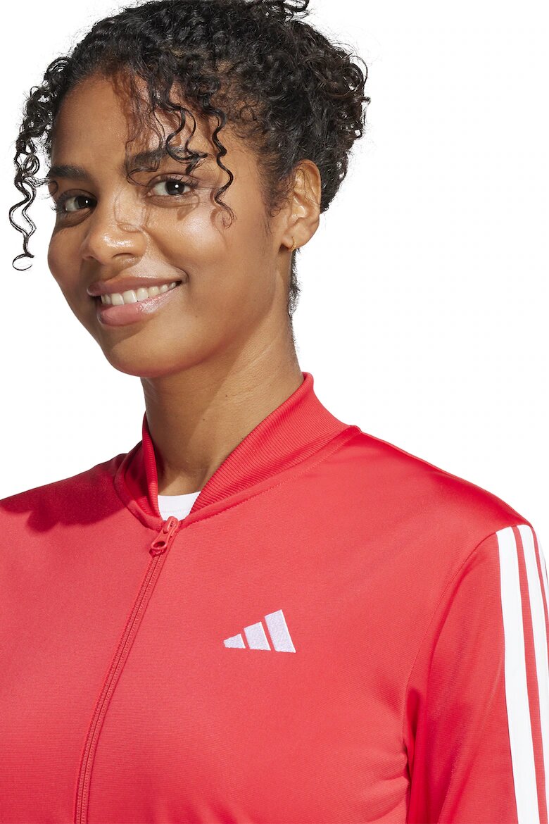 adidas Sportswear Спортен екип W ESS 3S TS с цип и лого Бял/Корал