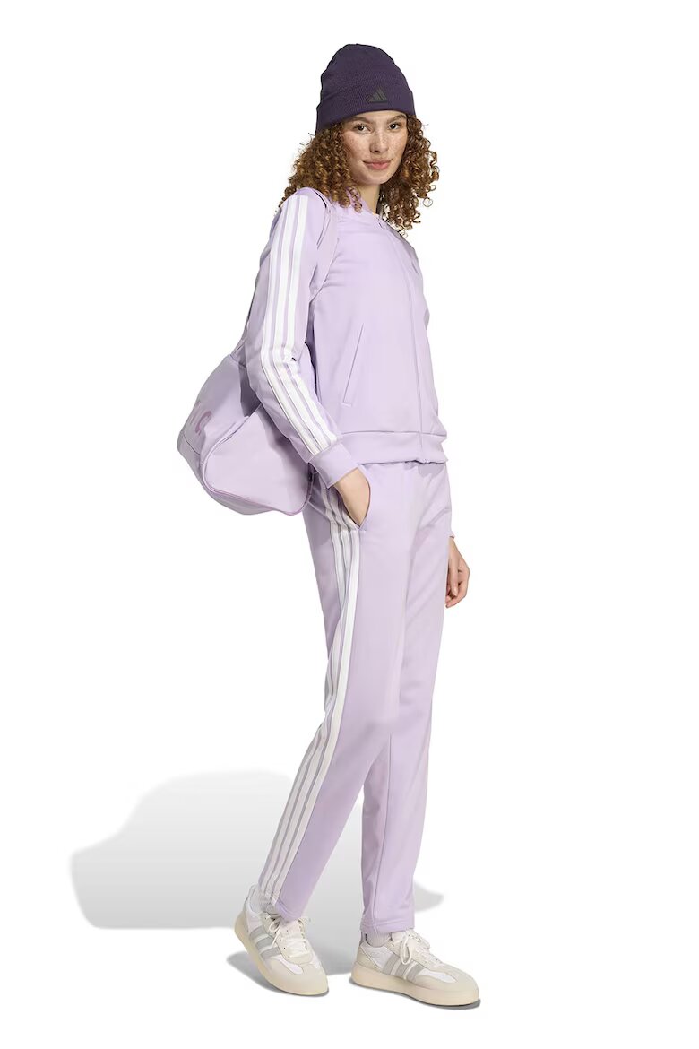 adidas Sportswear Спортен екип W ESS 3S TS с цип и лого Бял/Лилав