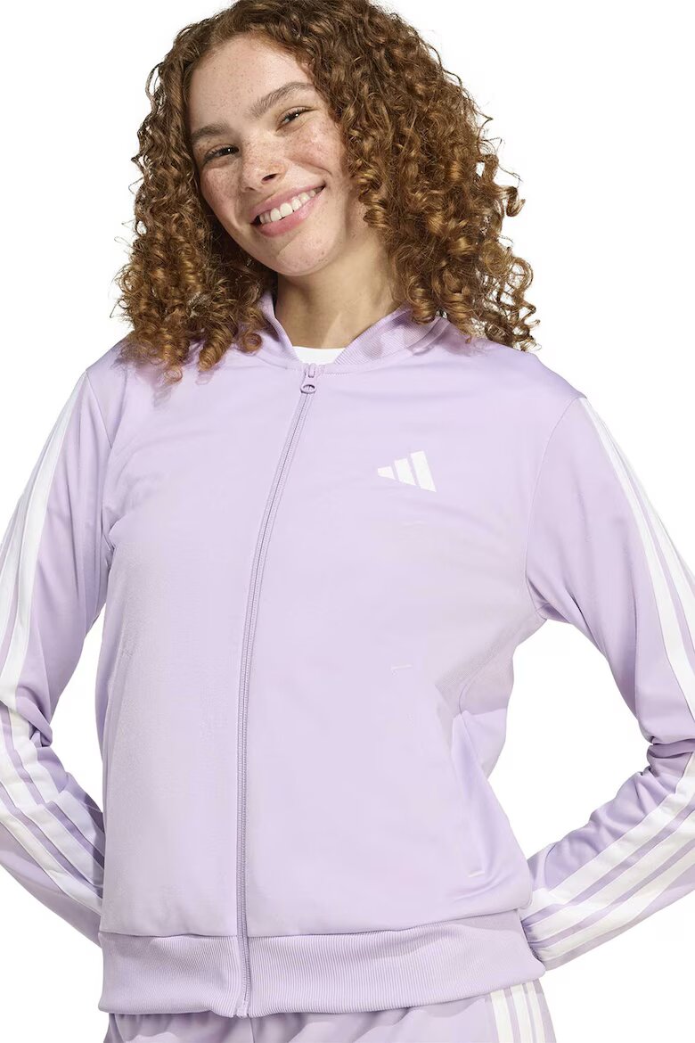 adidas Sportswear Спортен екип W ESS 3S TS с цип и лого Бял/Лилав