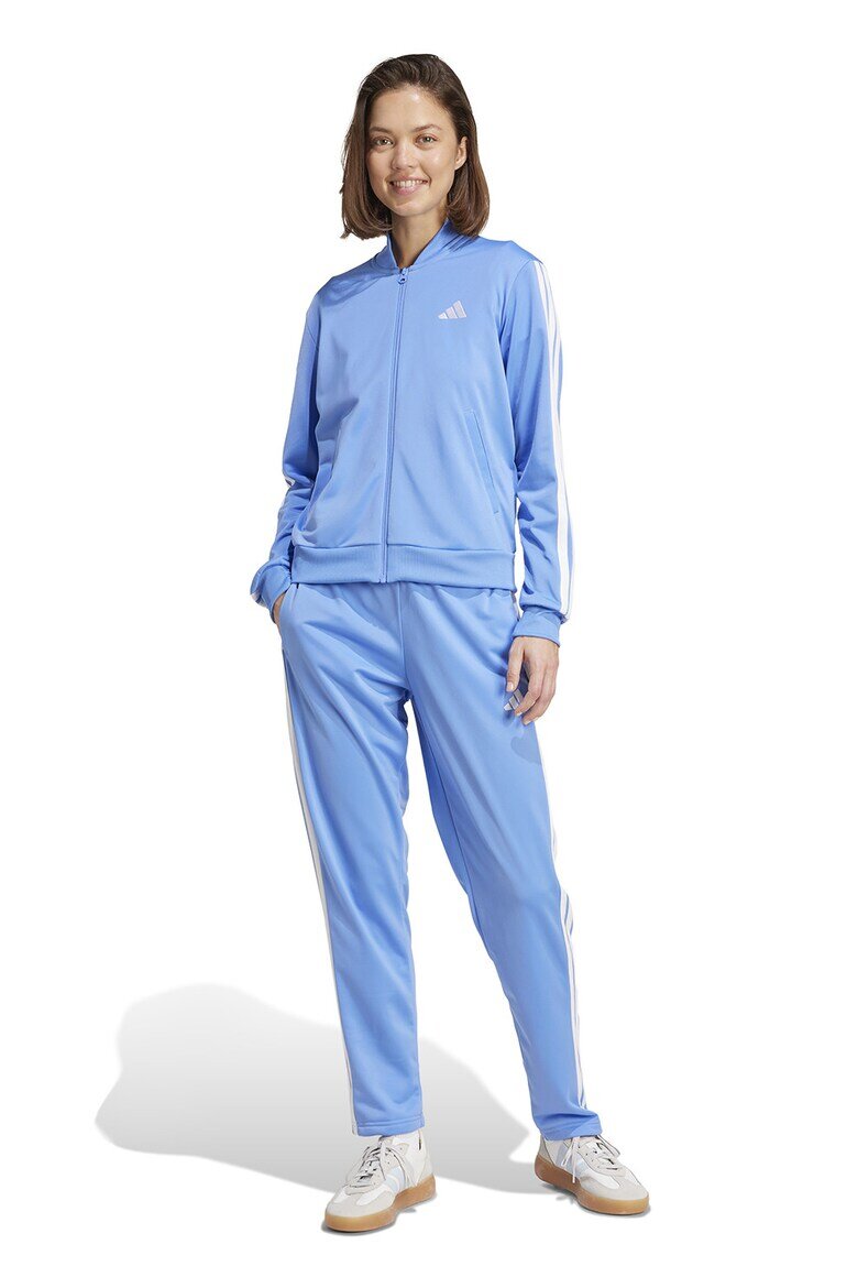 adidas Sportswear Спортен екип W ESS 3S TS с цип и лого Бял/Небесносин