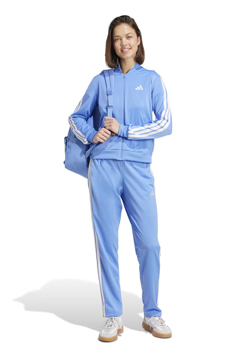 adidas Sportswear Спортен екип W ESS 3S TS с цип и лого Бял/Небесносин