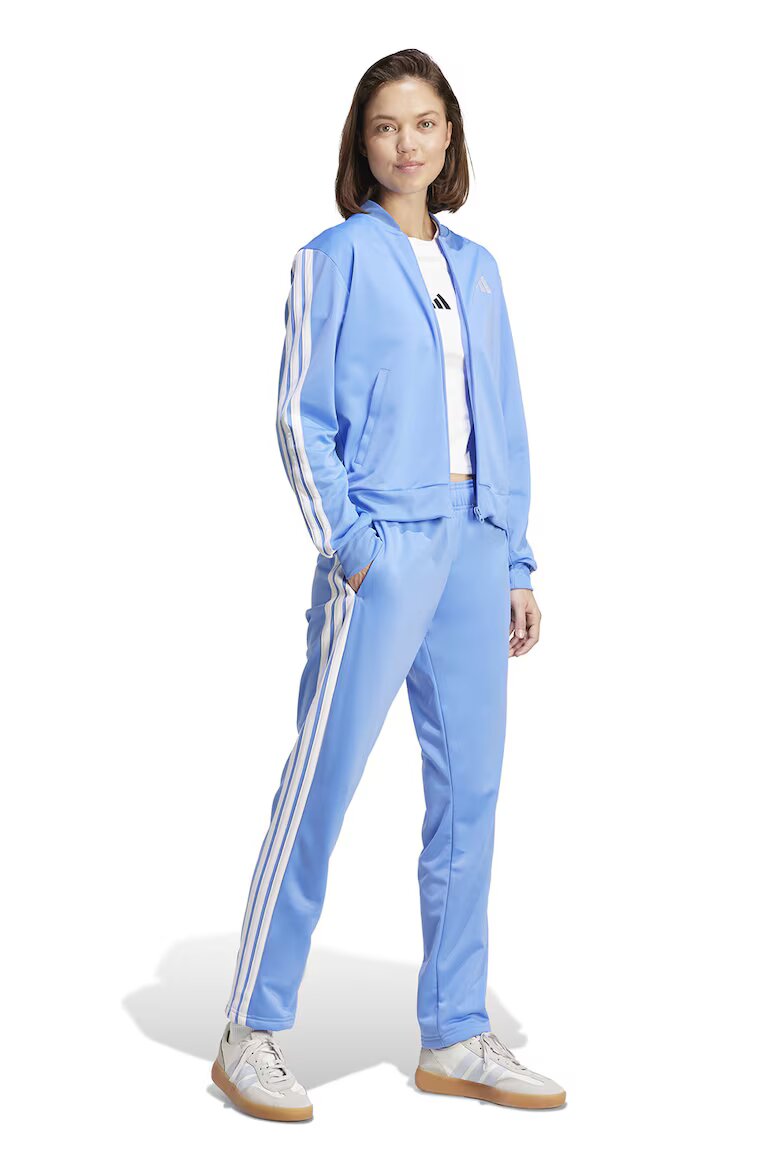 adidas Sportswear Спортен екип W ESS 3S TS с цип и лого Бял/Небесносин