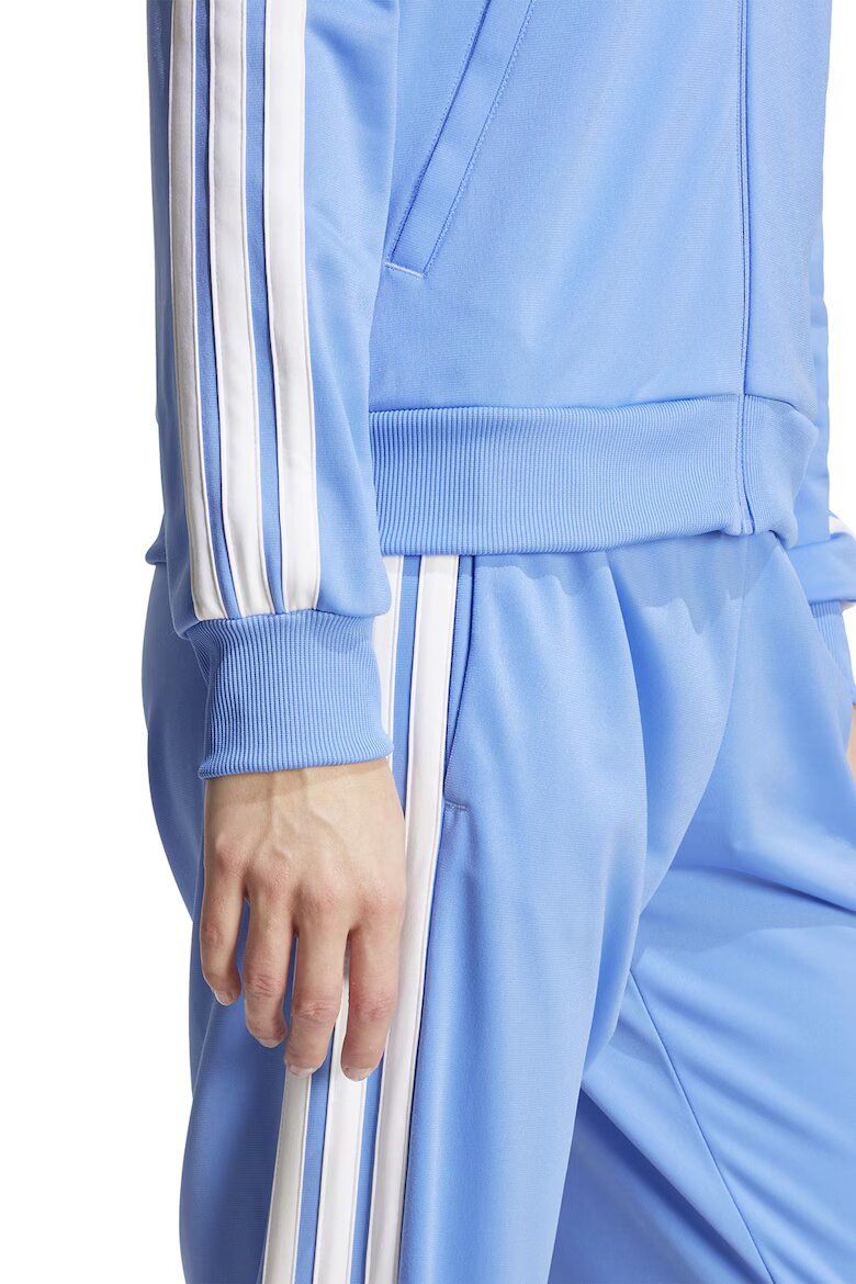 adidas Sportswear Спортен екип W ESS 3S TS с цип и лого Бял/Небесносин