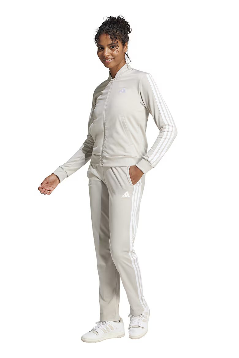 adidas Sportswear Спортен екип W ESS 3S TS с цип и лого Бял/Слонова кост