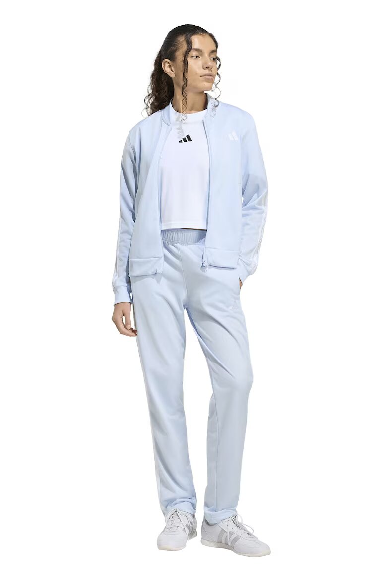 adidas Sportswear Спортен екип W ESS 3S TS с цип и лого Бял/Светлосин